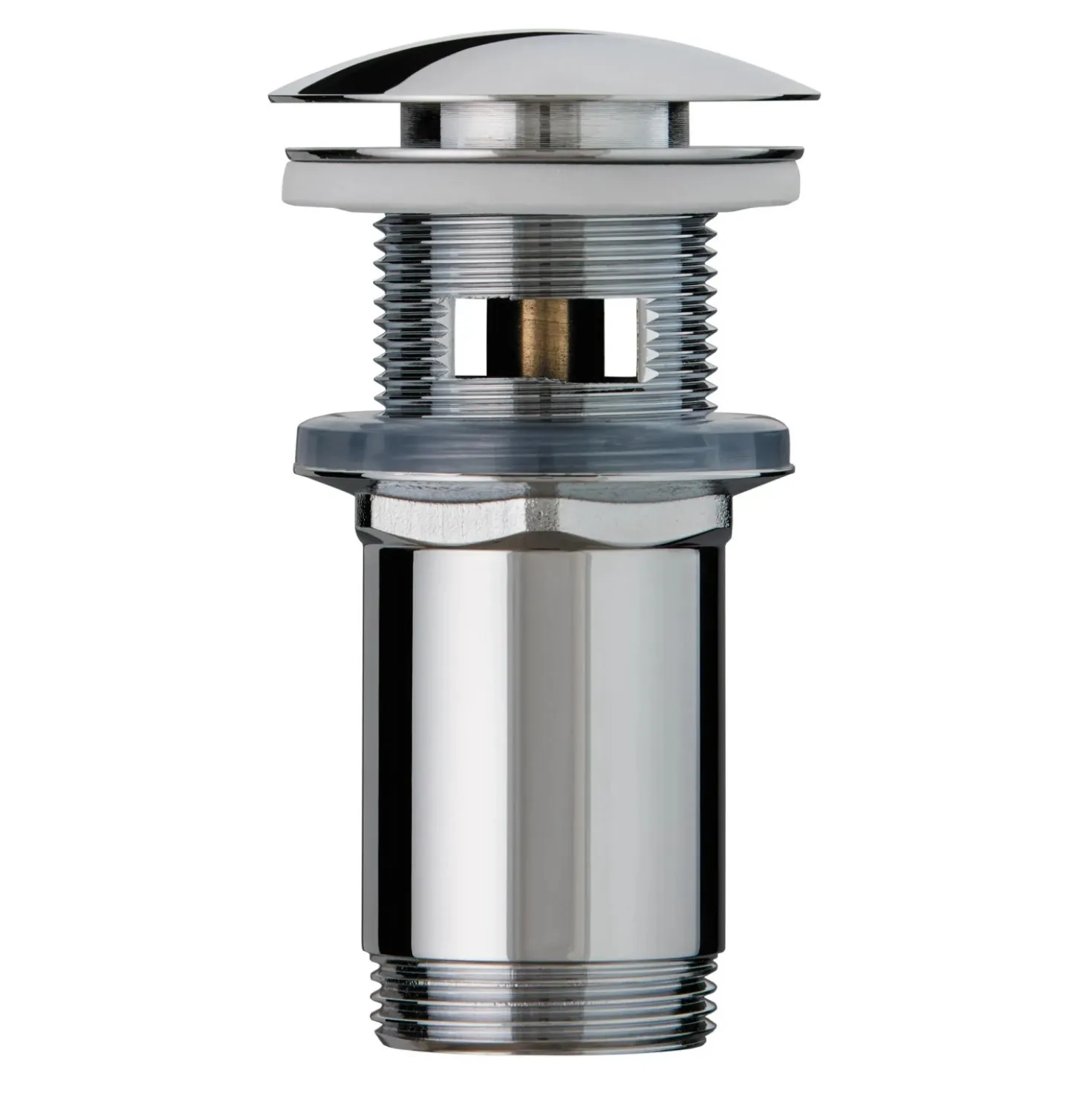 Piletta lavabo Quick clac in Ottone cromato con troppo pieno
