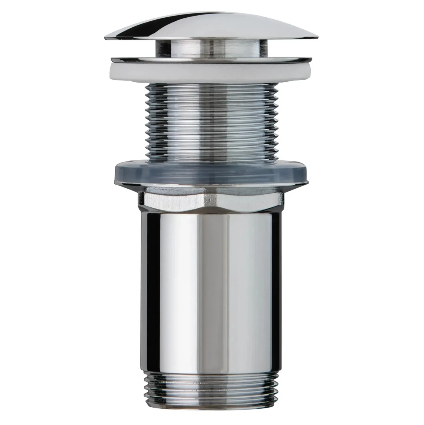 Piletta lavabo Quick clac in Ottone cromato senza troppo pieno