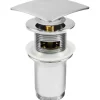 Piletta universale quadrata Click-Clack per lavabo e bidet metallo cromo