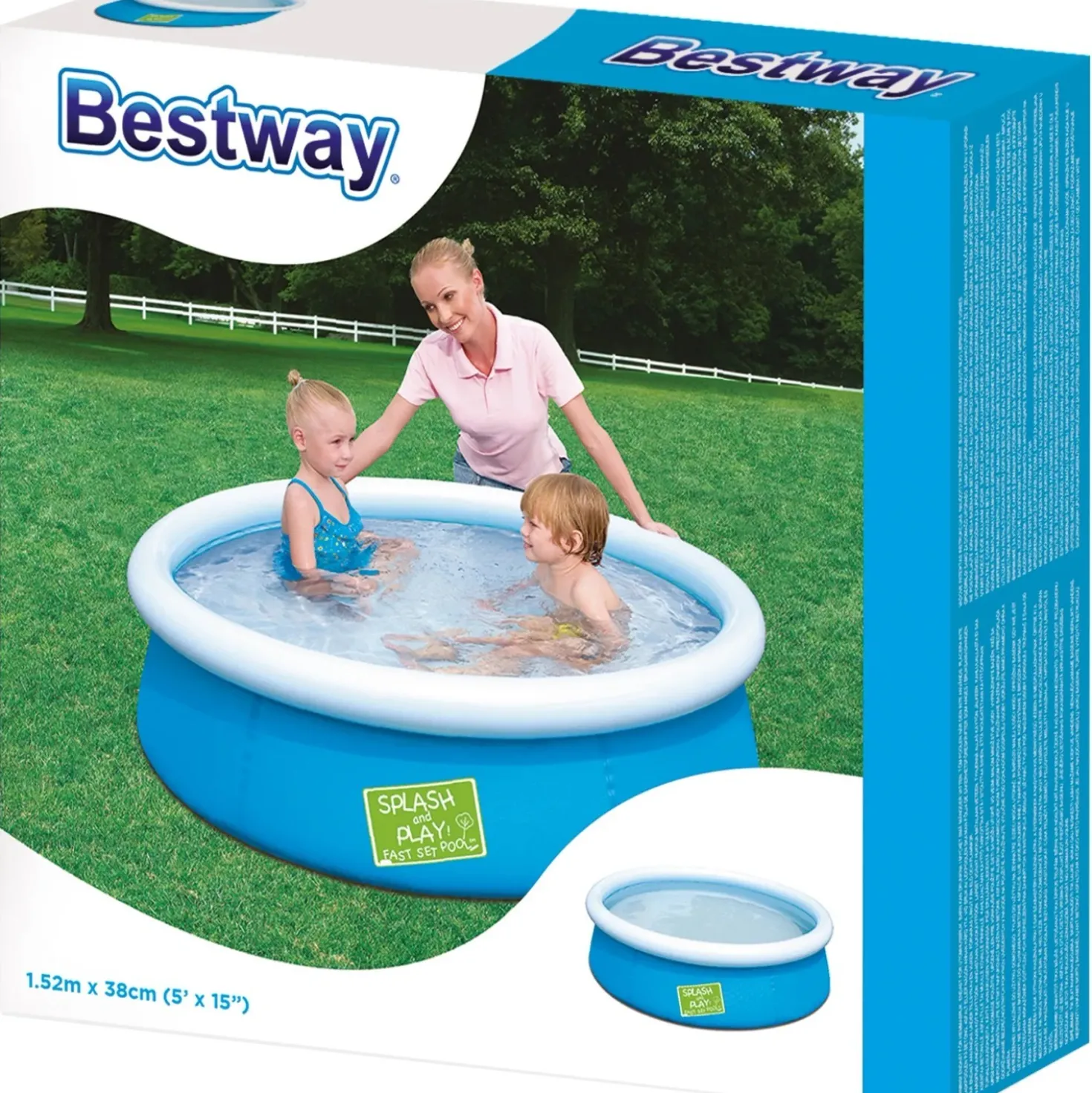 Piscina fuori terra gonfiabile in pvc Bestway Fast Set Ø 152x38 cm colori assort