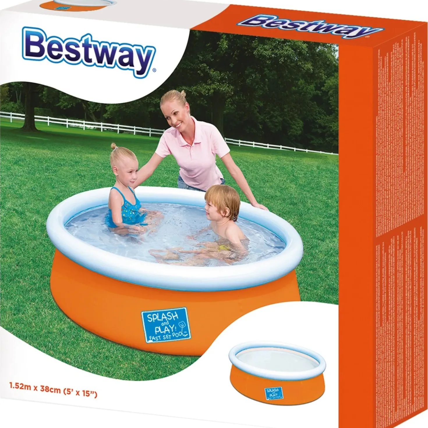 Piscina fuori terra gonfiabile in pvc Bestway Fast Set Ø 152x38 cm colori assort