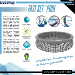 Piscina fuori terra gonfiabile in pvc Bestway Fast Set Ø 152x38 cm colori assort