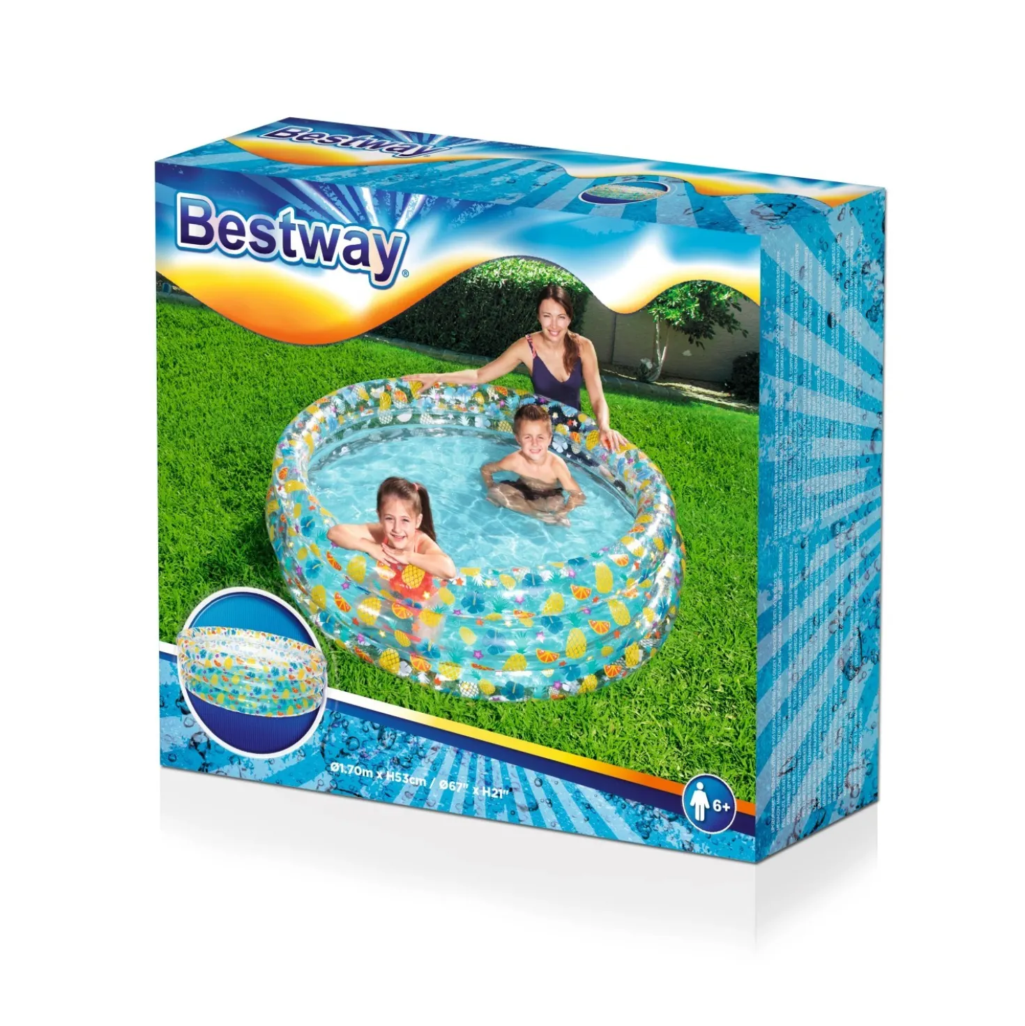 Piscina fuori terra gonfiabile Bestway Sea Life 3 anelli Ø 170 X 53 cm