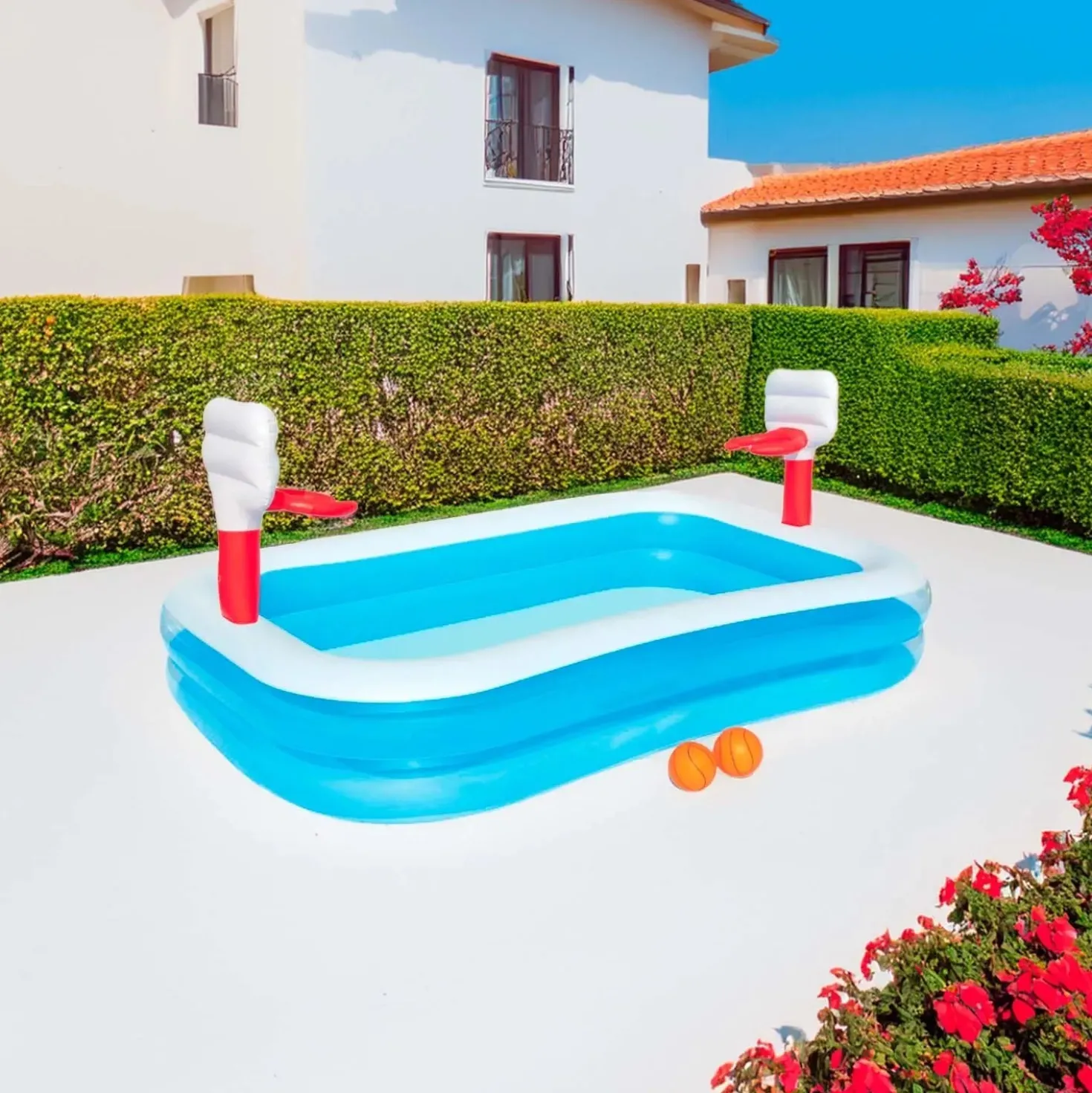 Piscina fuori terra gonfiabile Bestway Family Basketball 251x168x102 cm