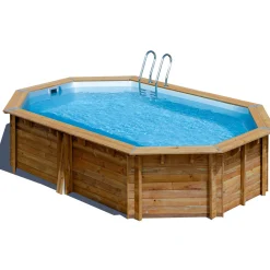 Piscina fuori terra in legno Gre Canelle 2 ovale 535x335x117 cm