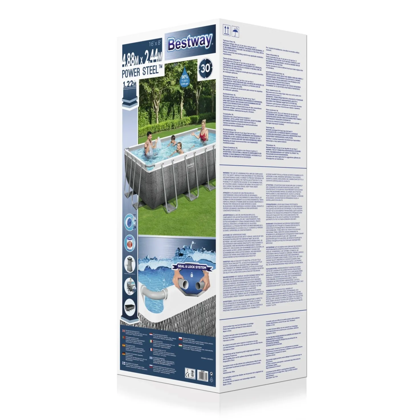Piscina fuori terra tubolare in pvc/acciaio Bestway Pw SteelFrame 488x244x122 cm