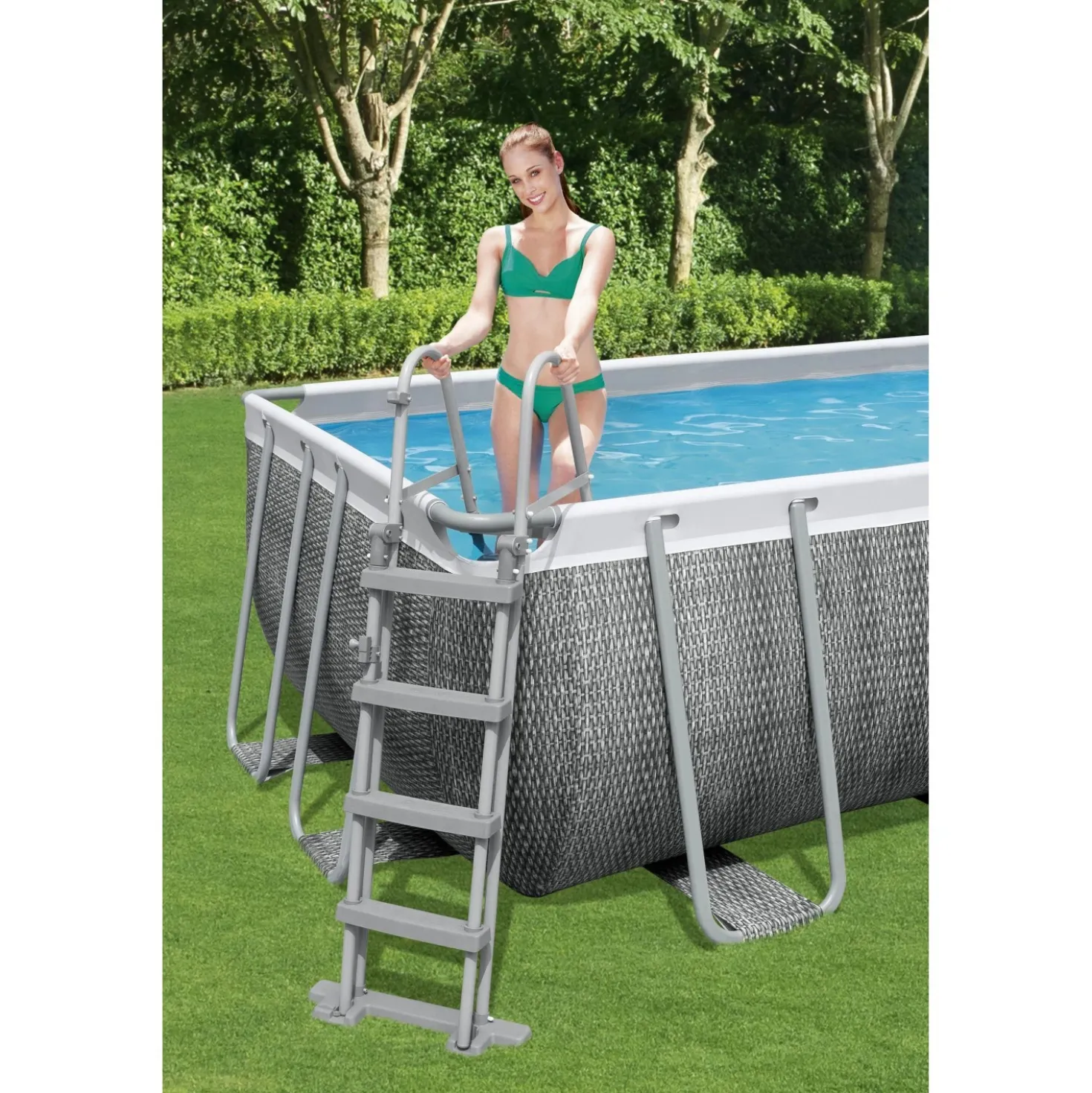 Piscina fuori terra tubolare in pvc/acciaio Bestway Pw SteelFrame 488x244x122 cm