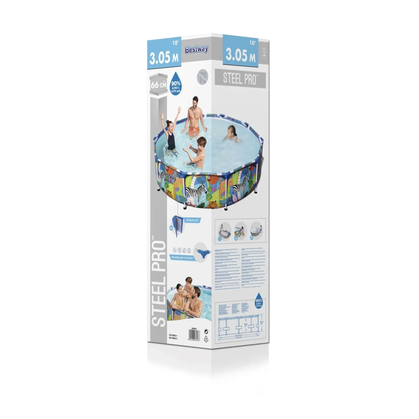 Piscina fuori terra tubolare in pvc/acciaio Bestway Steel Pro 3.05 m x 66 cm