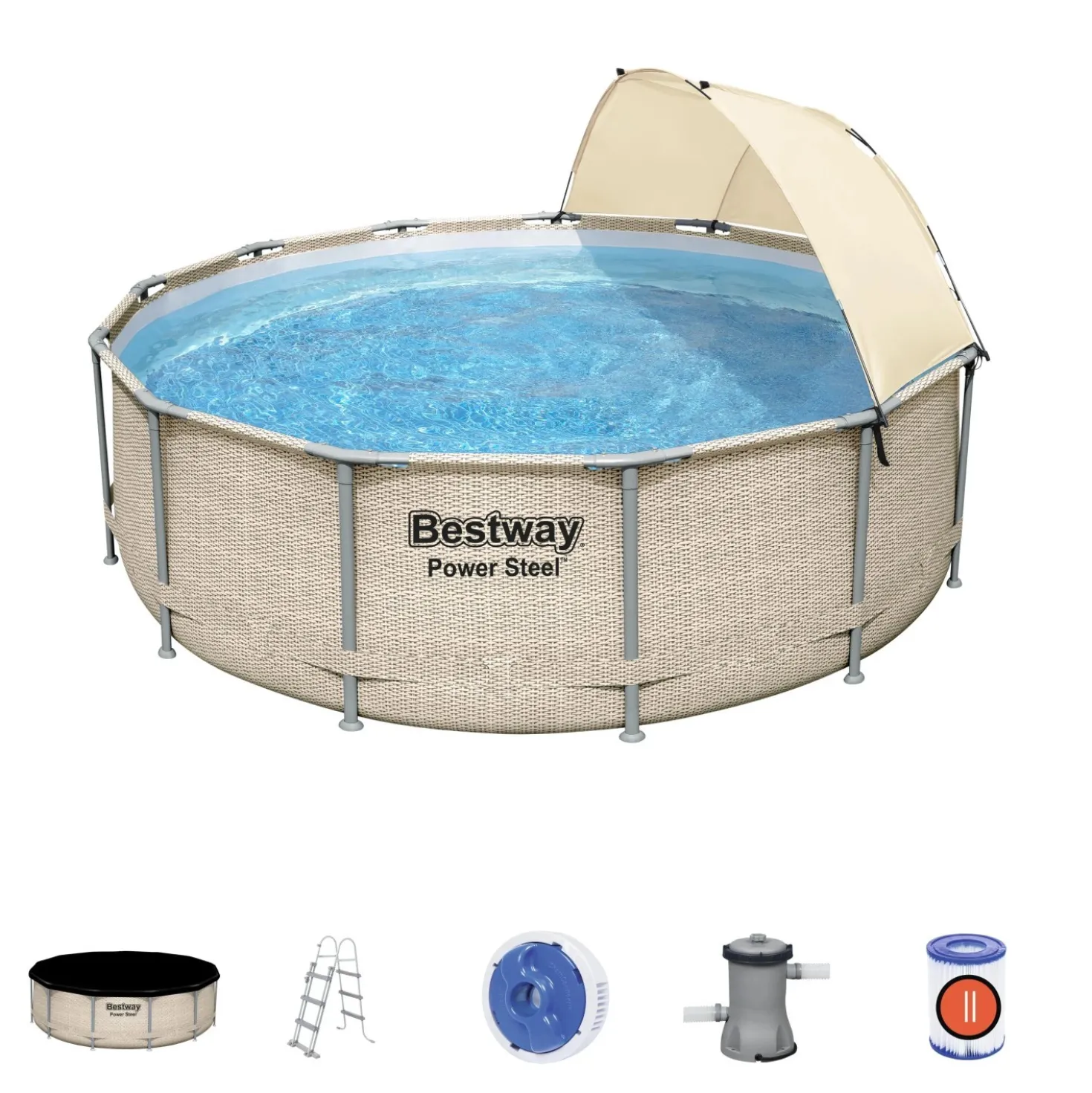 Piscina fuori terra tubolare in pvc/acciaio Bestway Pw Steel Ø 396x107 cm