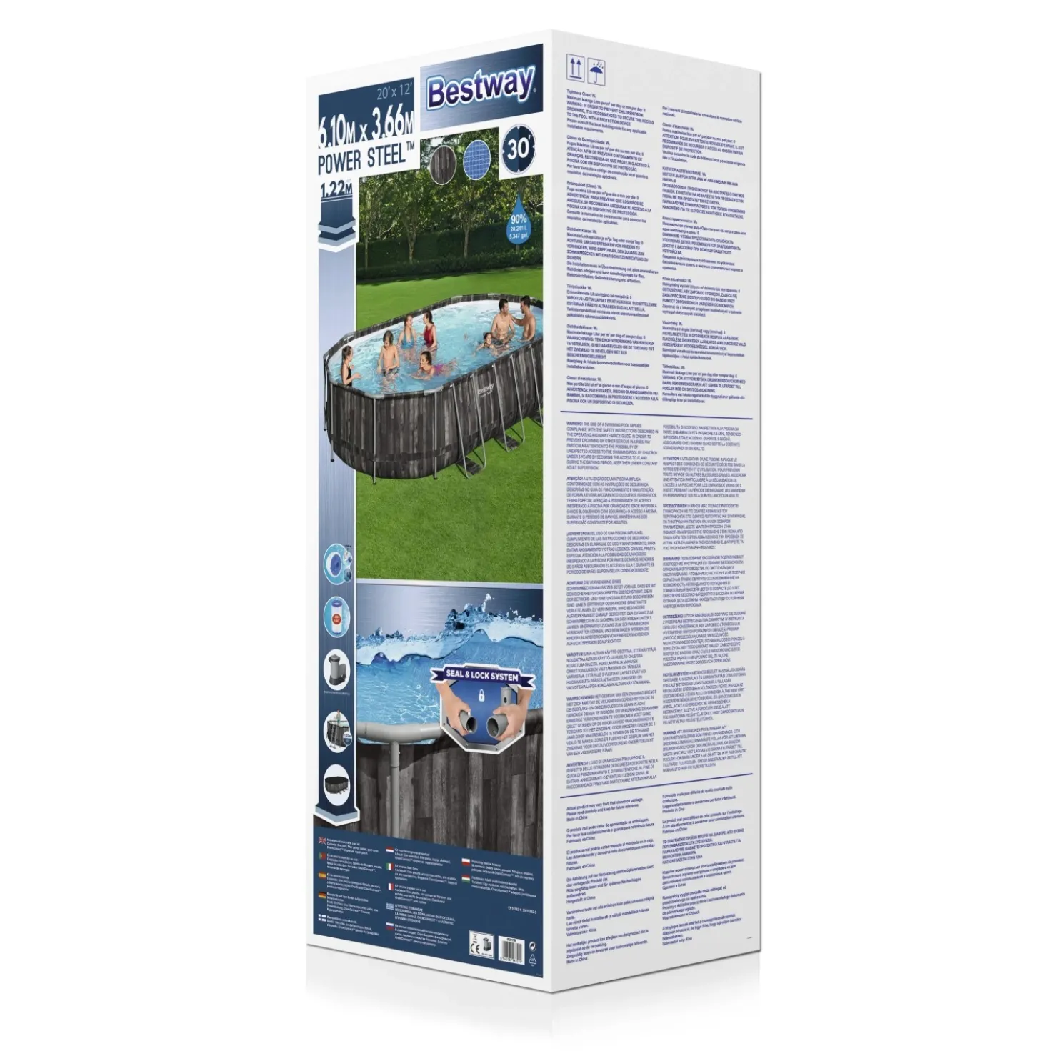 Piscina fuori terra tubolare in pvc/acciaio Bestway Pw Steel 610x366x122 cm