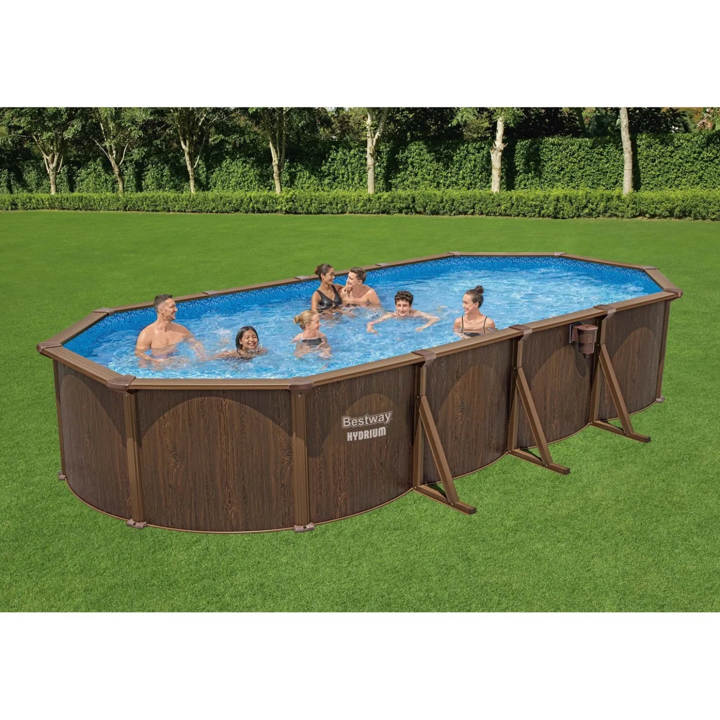 Piscina fuori terra tubolare in pvc/acciaio Bestway Hydrium 730x360x130 cm