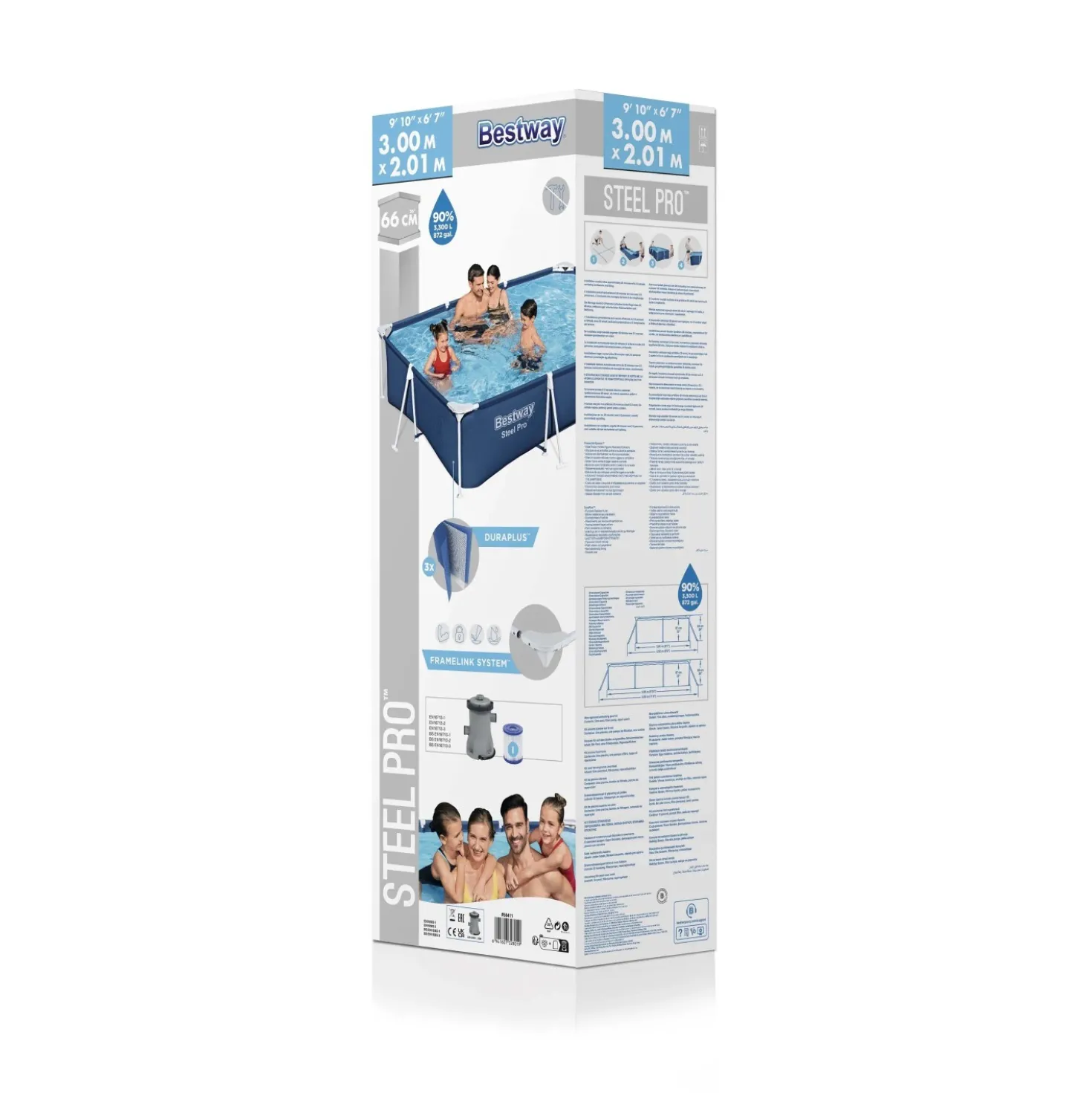 Piscina fuori terra tubolare in pvc/acciaio Bestway SteelPro Frame 300x201x66 cm