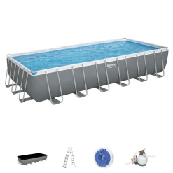 Piscina fuori terra tubolare in pvc/acciaio Bestway Pw SteelFrame 732x366x132 cm