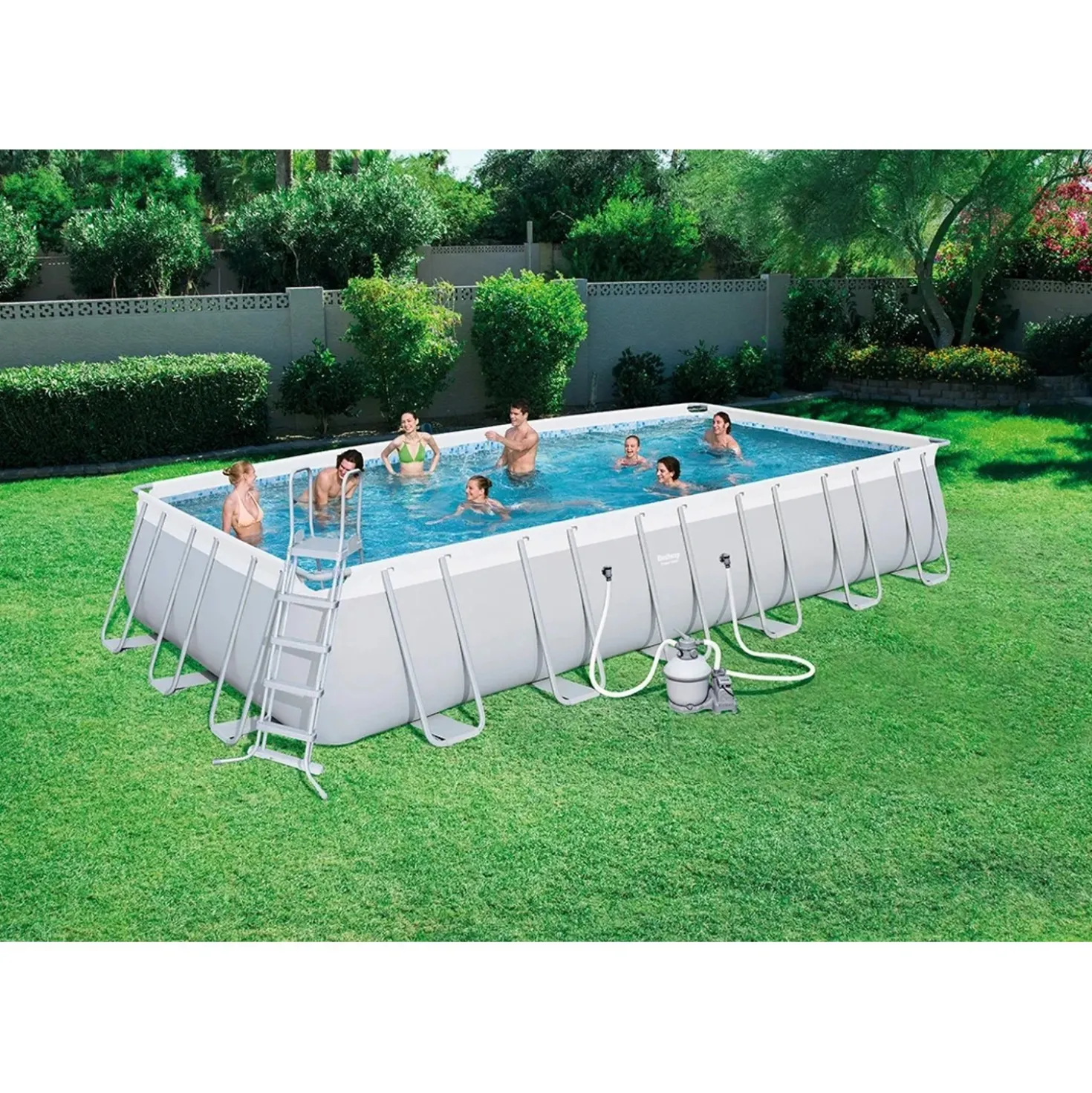 Piscina Power Steel Bestway con filtro a sabbia 732x366x132 cm