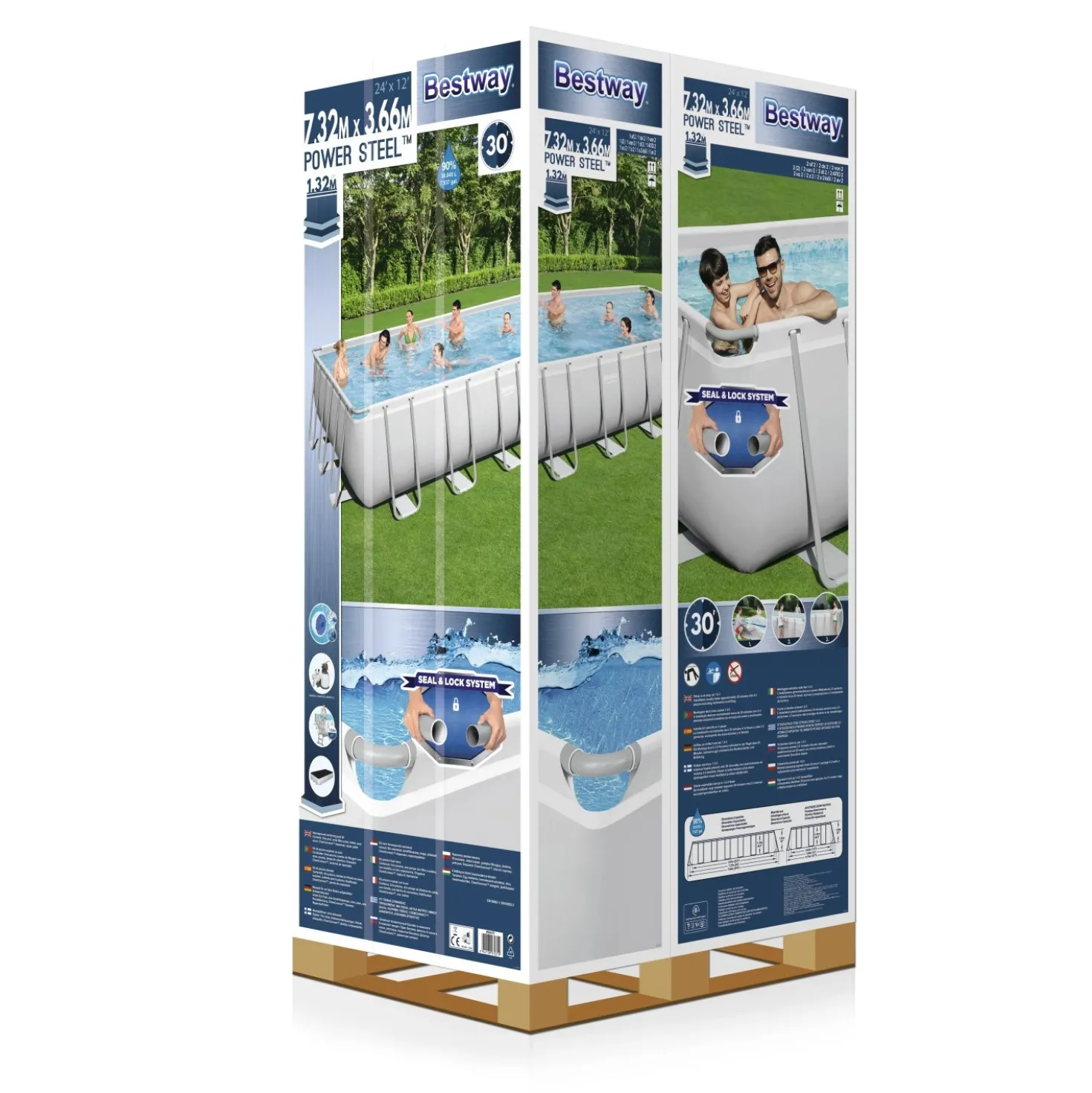 Piscina Power Steel Bestway con filtro a sabbia 732x366x132 cm