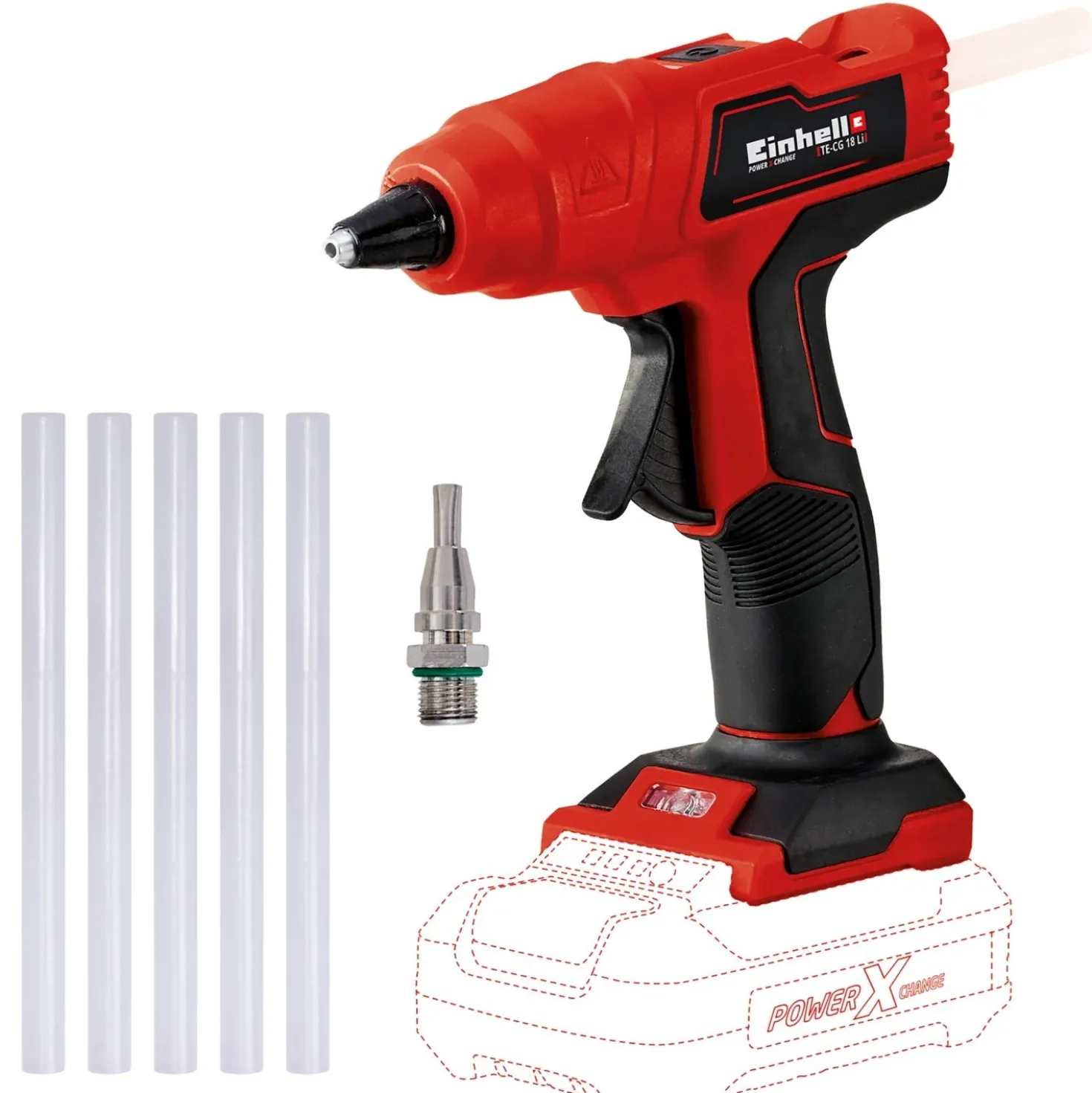 Pistola per colla a caldo a batteria Einhell Power X-Change TE-CG 18 Li Solo