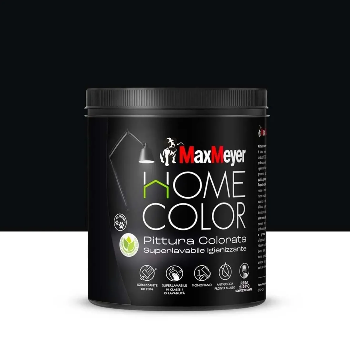Pittura home color superlavabile igienizzante nero 0,75 l