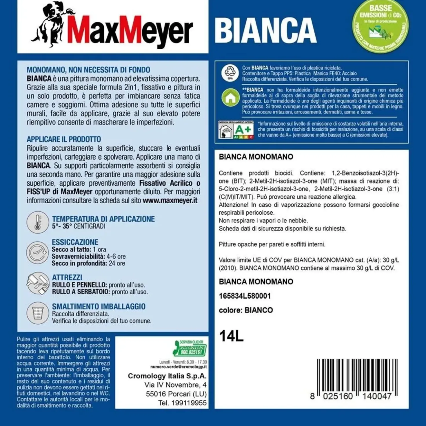 Pittura monomano Bianca bmb bianco 14 l