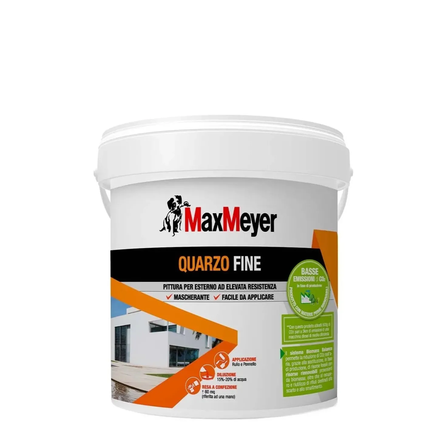 Pittura murale per esterno MaxMeyer Quarzo Fine bianco 4 lt