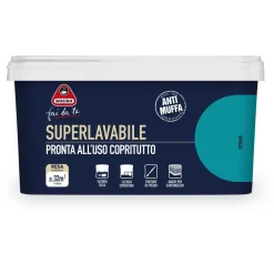 Pittura per interni antimuffa Boero Superlavabile ottanio 2,5 l