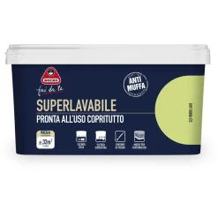 Pittura per interni antimuffa Boero Superlavabile verde laos 2,5 l
