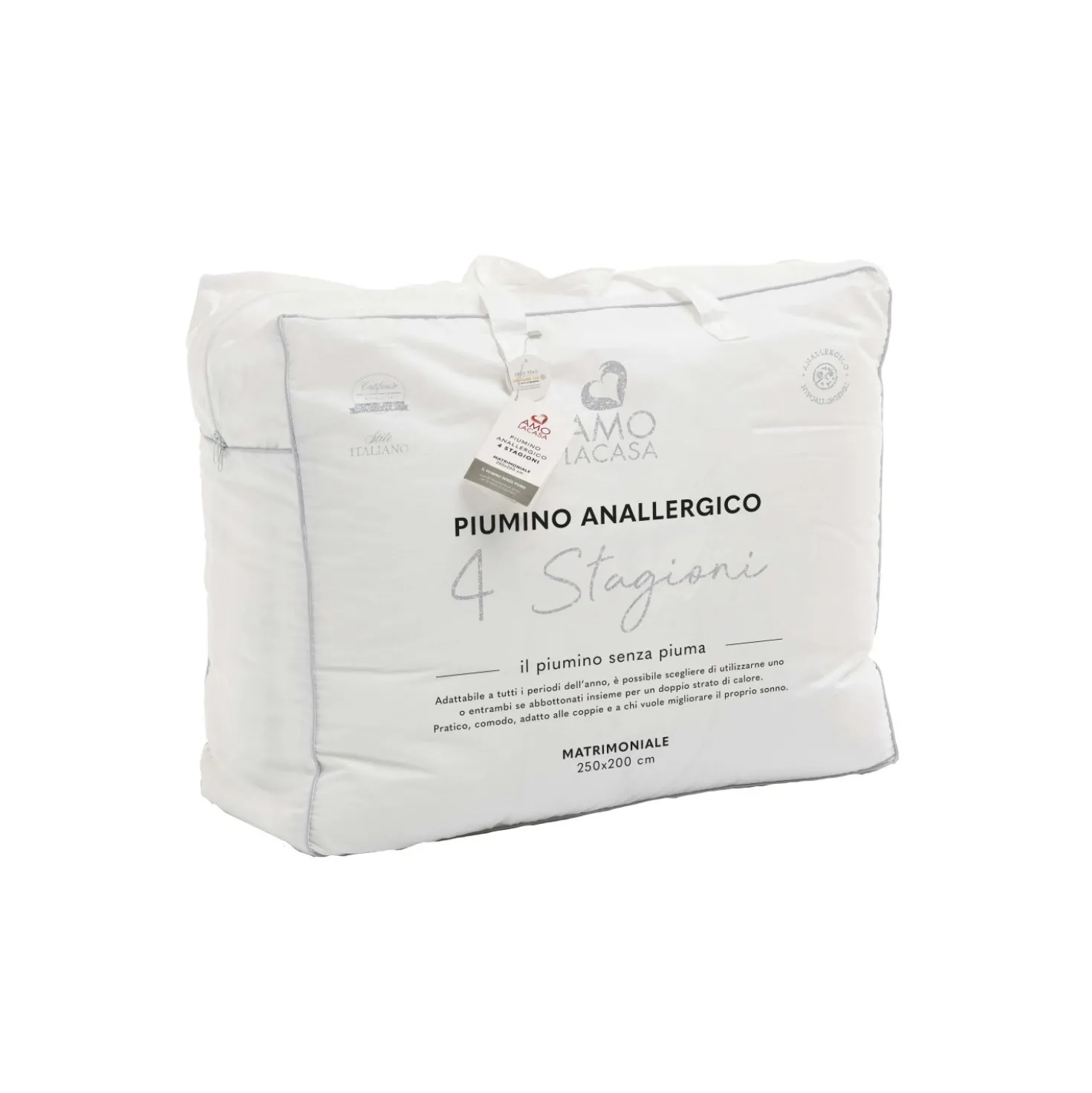 Piumino 4 stagioni singolo bianco