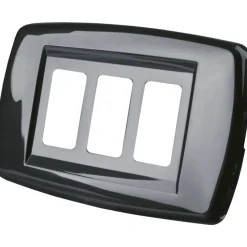 Placca "Basic" a 3 fori tecnopolimero colore antracite