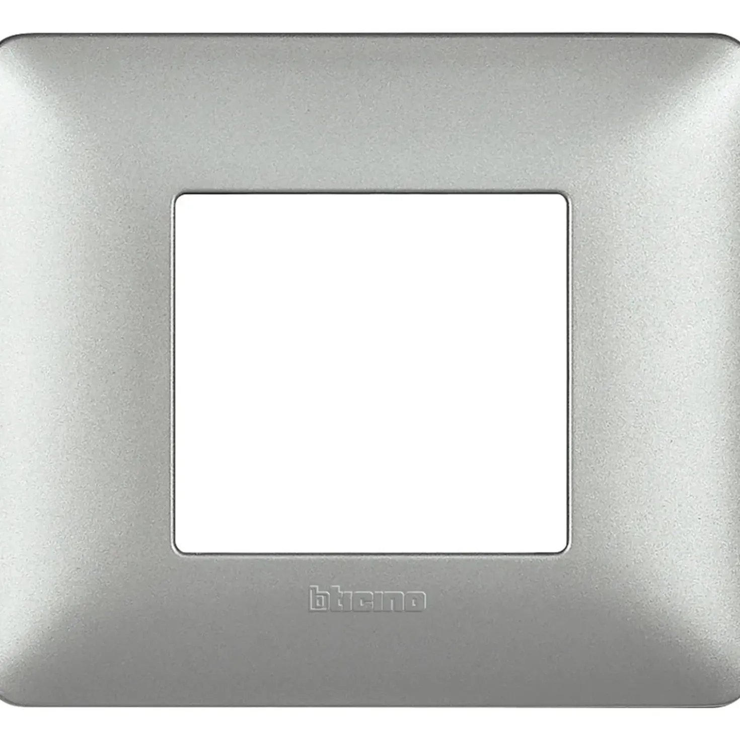 Placca Bticino Matix 2 moduli 96x84 mm argento