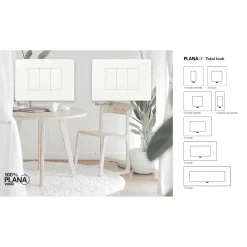 Placca Plana Up 3 moduli bianco