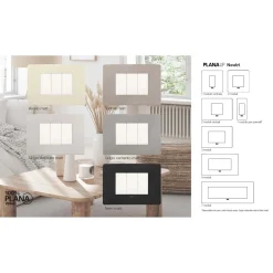 Placca Plana Up 3 moduli grigio cemento