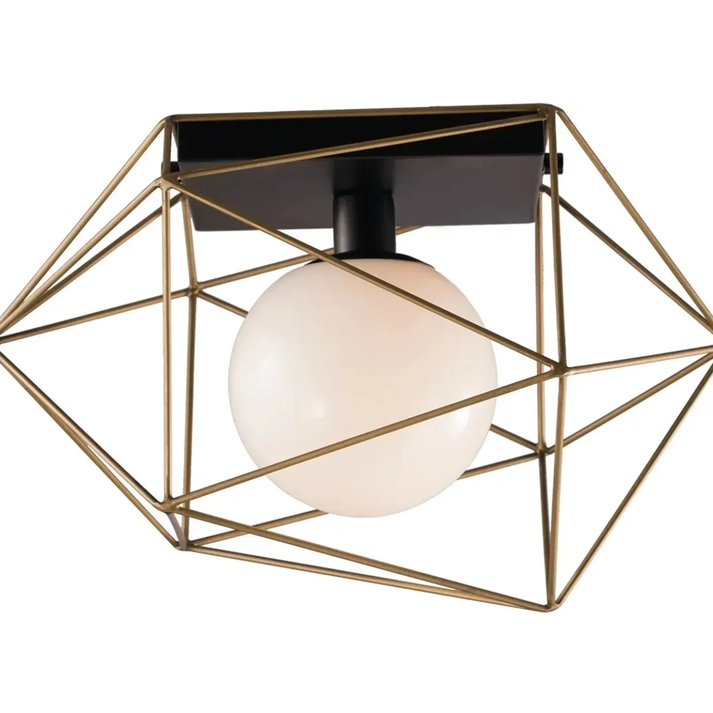 Plafoniera Abraxas 31,5x31,5x42 cm nero/oro