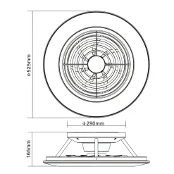 Plafoniera LED Alisio Mini 70W ventilatore motore DC 30W luce regolabile argento