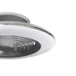 Plafoniera LED Alisio Mini 70W ventilatore motore DC 30W luce regolabile argento
