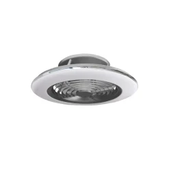 Plafoniera LED Alisio Mini 70W ventilatore motore DC 30W luce regolabile argento