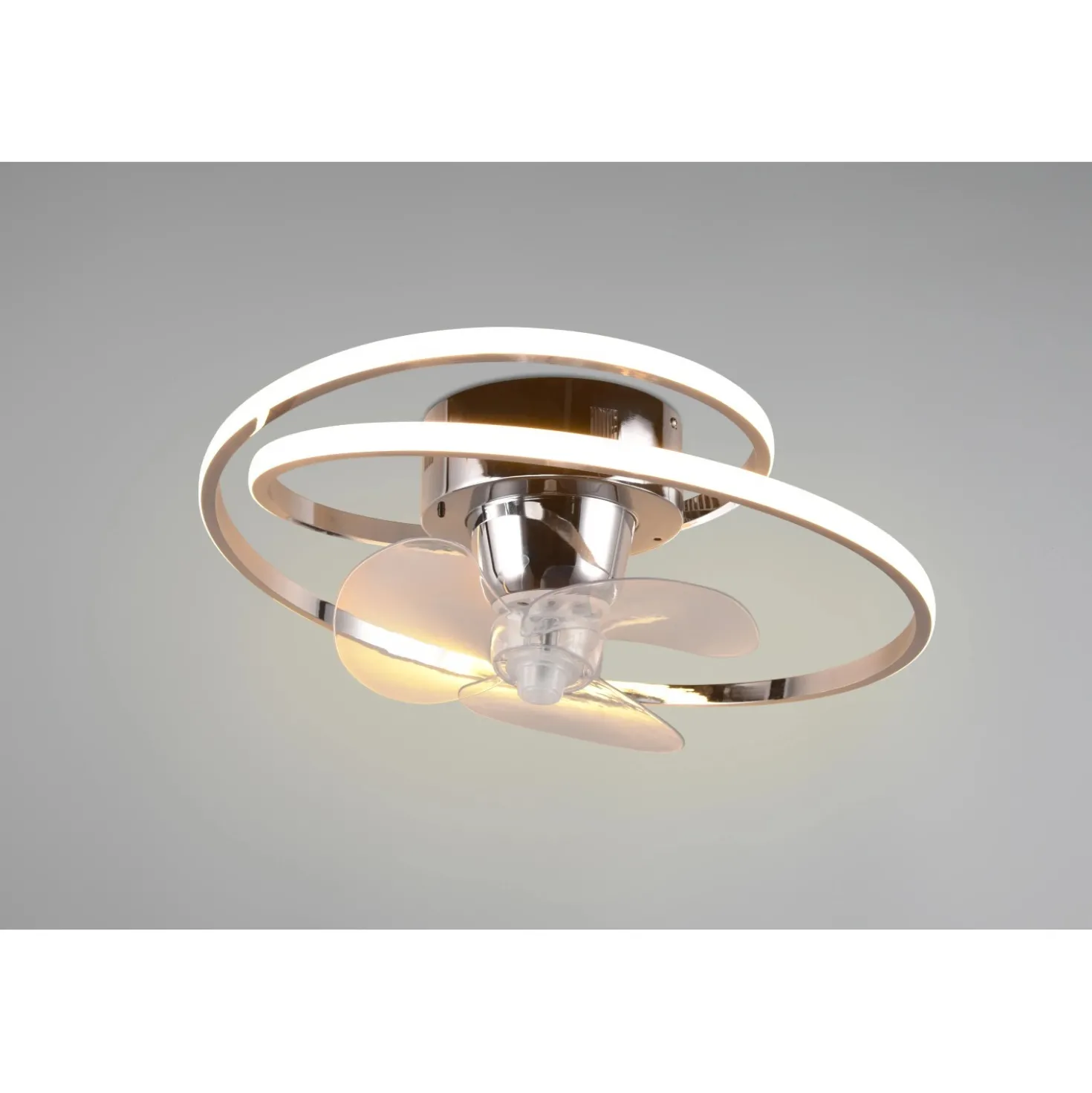 Plafoniera LED con ventilatore Umea cromo Ø 50 cm