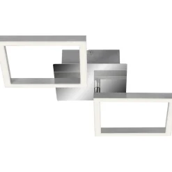 Plafoniera LED Frames 1200 lm bianco caldo 47x23 cm cromato