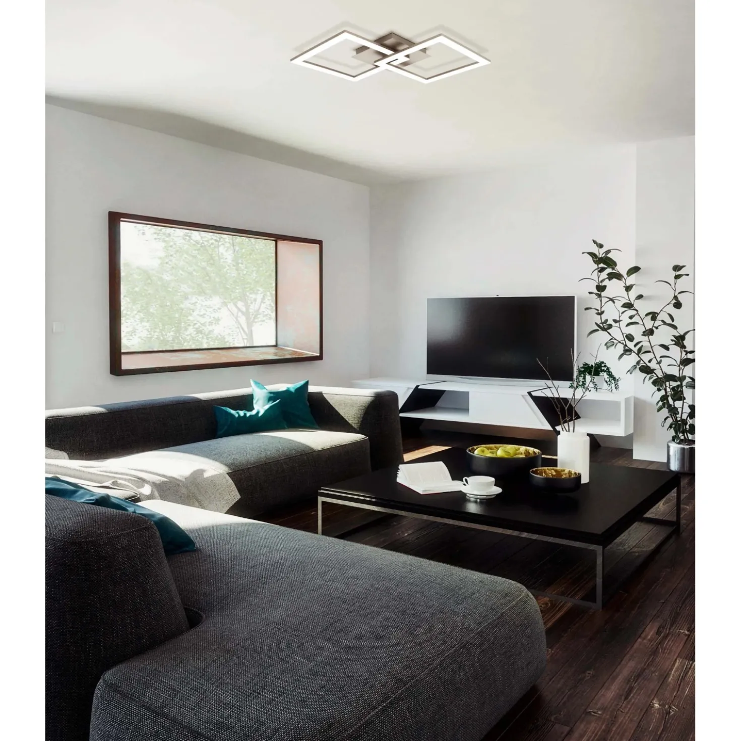 Plafoniera LED Huerta 3100 lm bianco neutro 52,5x3x6,5 cm