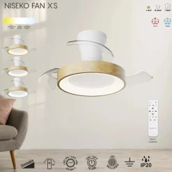 Plafoniera LED Niseko Fan Xs ventilatore 2500 lm luce bianco 26,9x71 cm