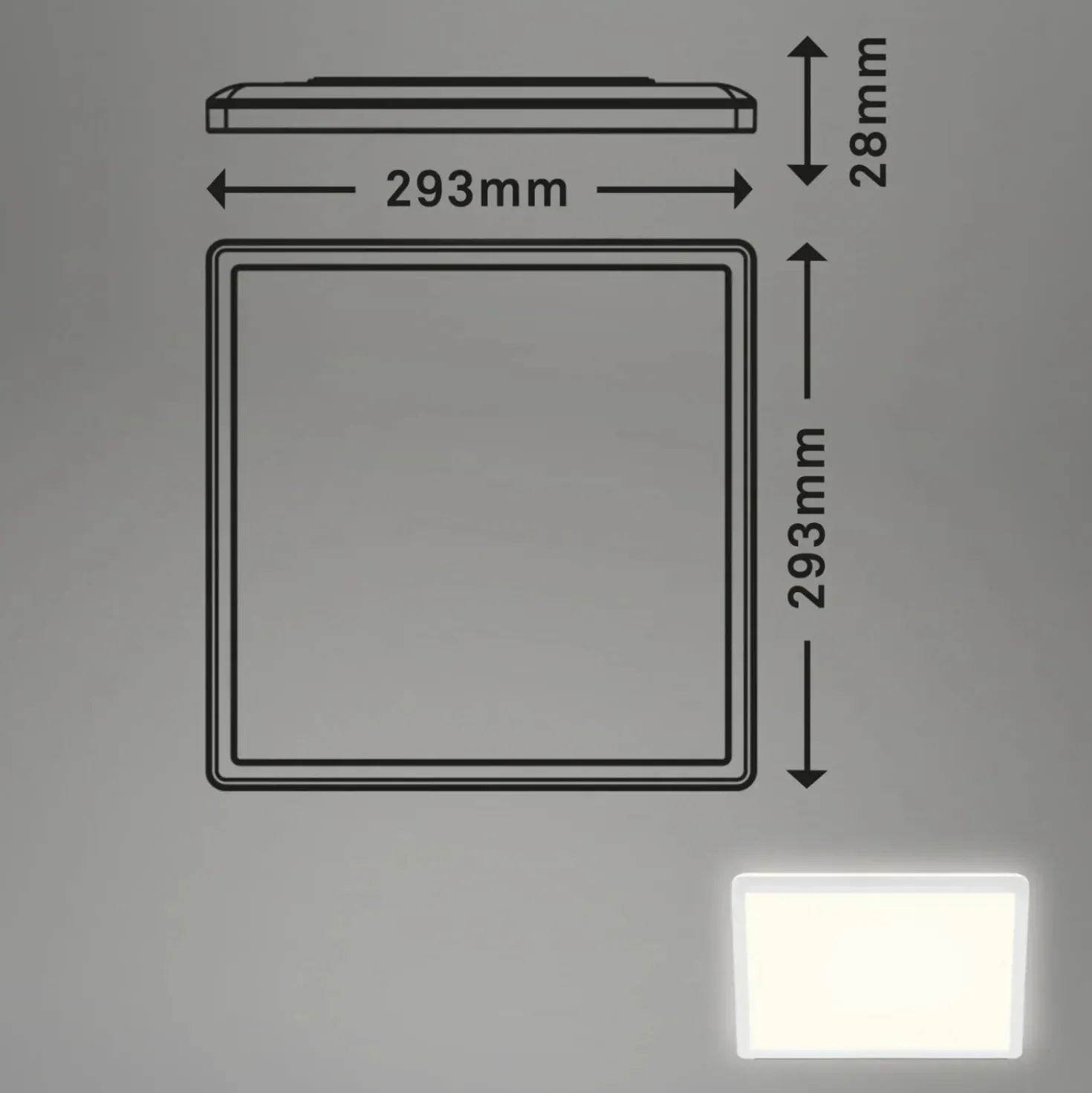 Plafoniera LED Slim 2400 lm bianco neutro 30x30 cm bianco