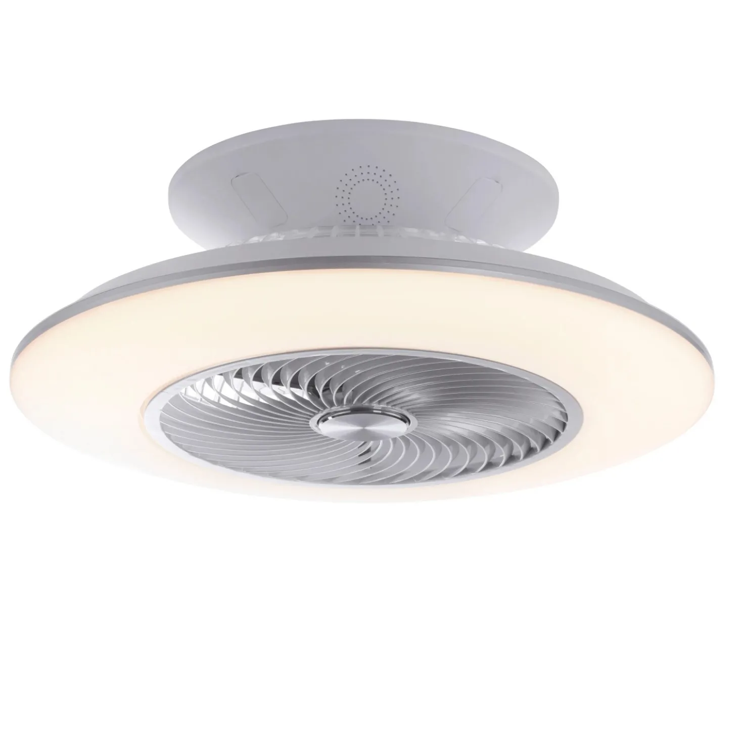 Plafoniera LED Stralsund con ventilatore 3500 lm CCT Ø 49 x 16 cm titano
