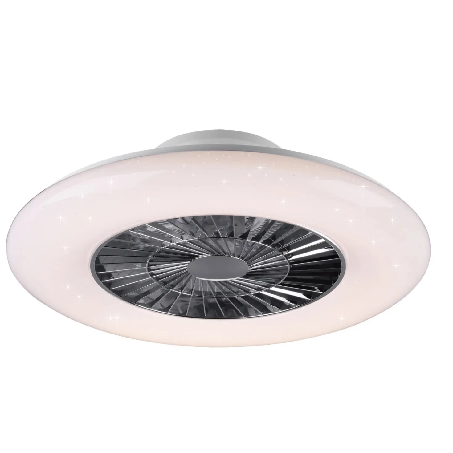 Plafoniera LED Visby con ventilatore 4400 lm CCT Ø 58 x 19 cm cromo