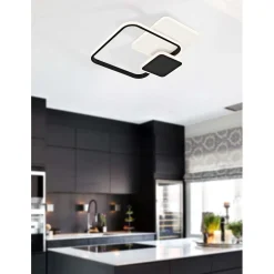 Plafoniera quadra LED in metallo Tara 32 W 3000-6000 K bianco e nero