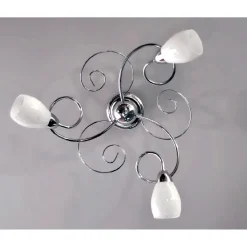 Plafoniera Riccio 3 luci Ø 50 cm cromo
