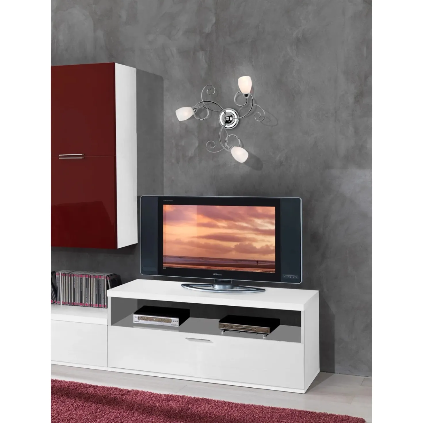 Plafoniera Riccio 3 luci Ø 50 cm cromo