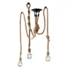 Plafoniera Rope Corda 3 luci 250x20x20 cm marrone