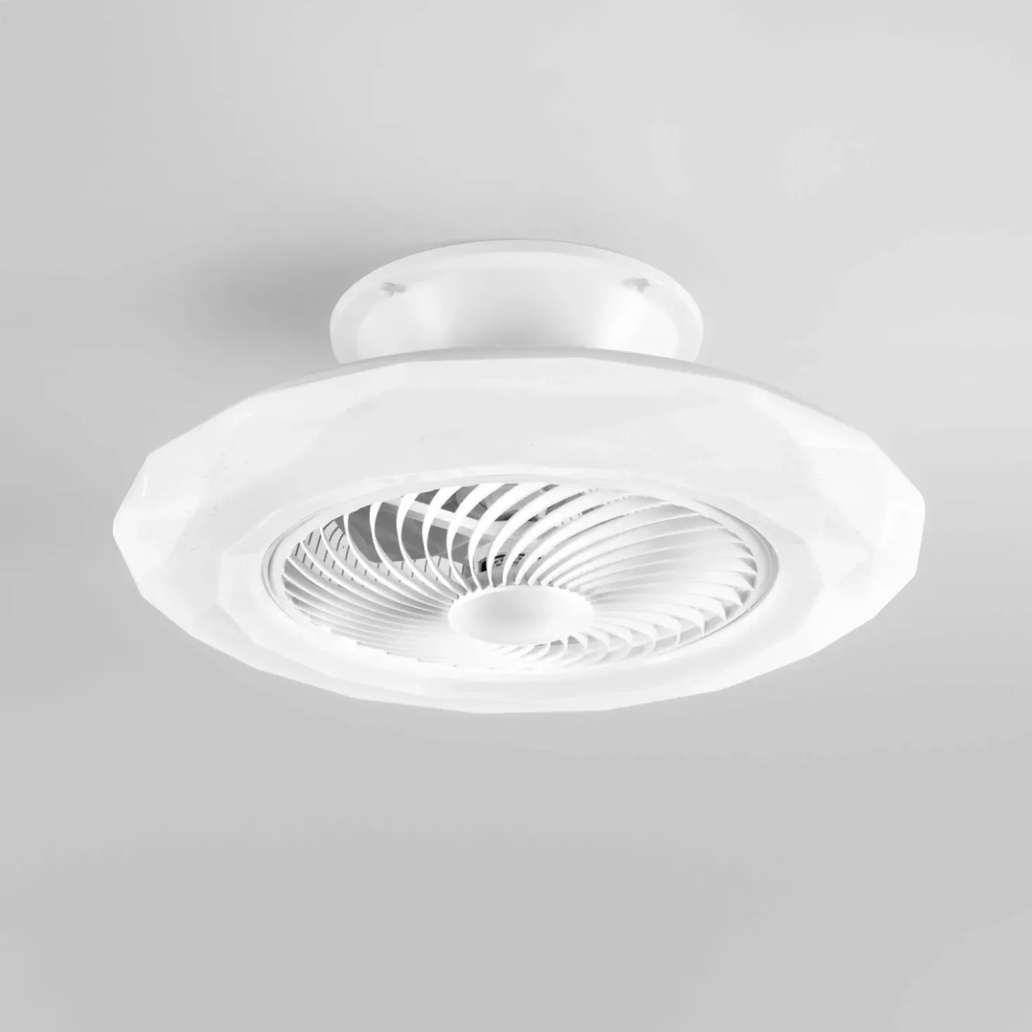 Plafoniera ventilatore Led Skyron Bco 4800 lm bianco 22,5x59,5 cm