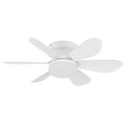 Plafoniera ventilatore LED Eglo Clovelly Ø 52 x 13,5 cm bianco