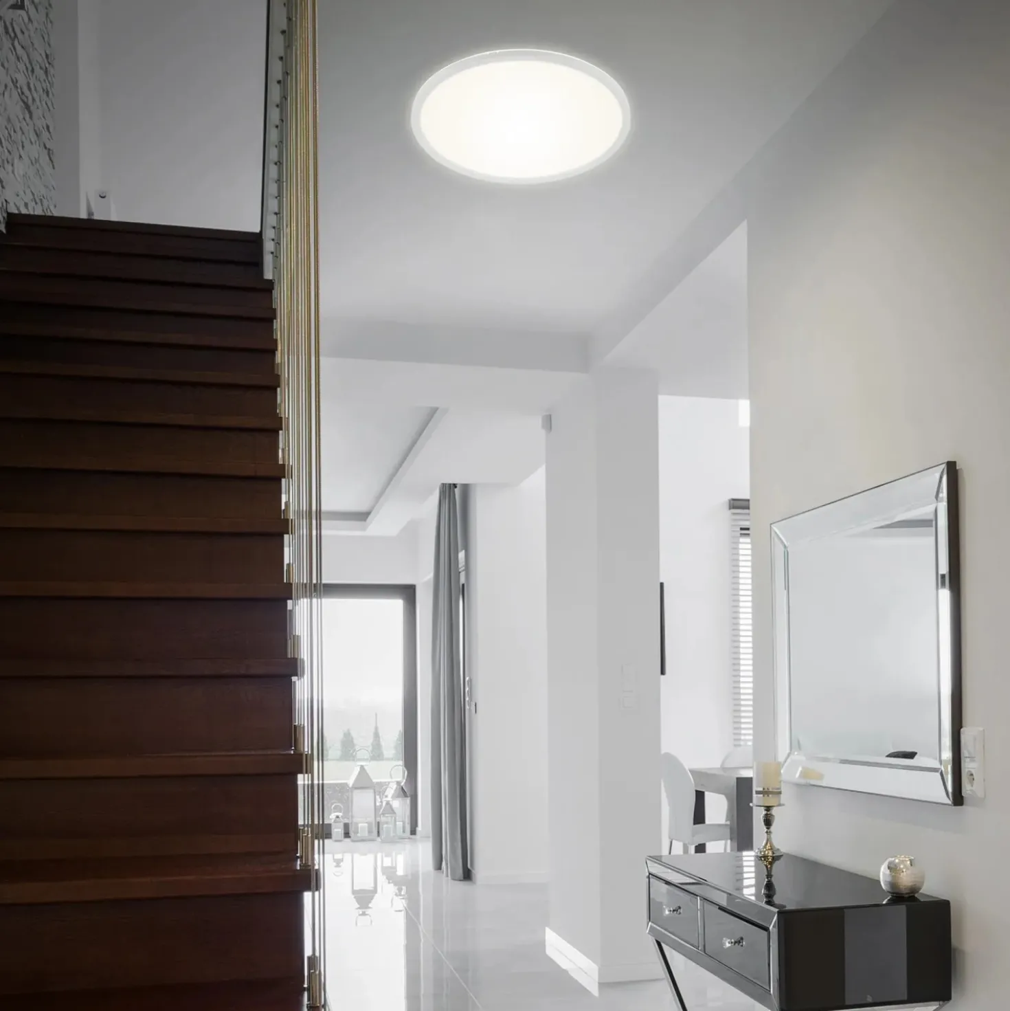 PlafonieraLED Brilo Slim bianco 1x LED 22 W incl. retroilluminazione