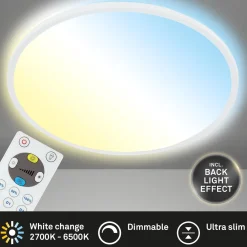 PlafonieraLED Brilo Slim bianco 1x LED 22 W incl. retroilluminazione
