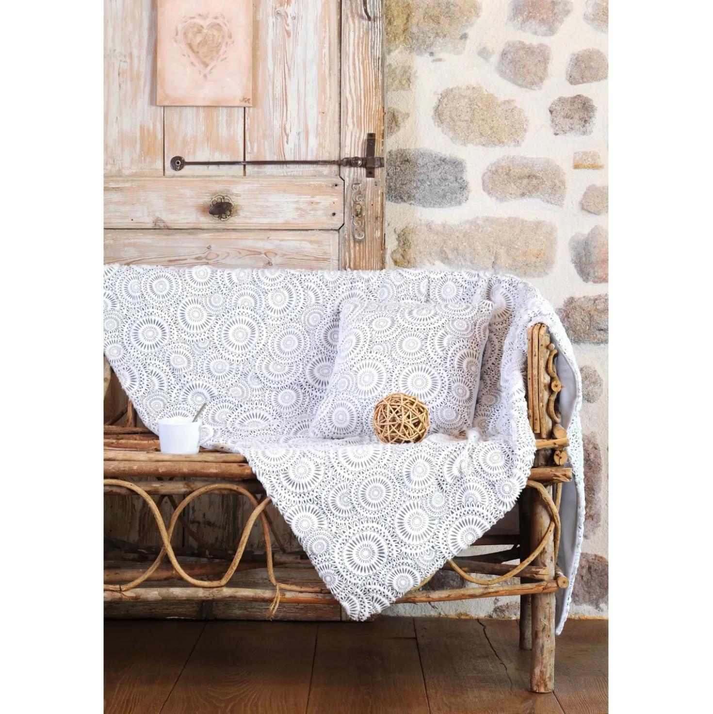 Plaid Mummy con fantasia grigia 130 cm x 160 cm